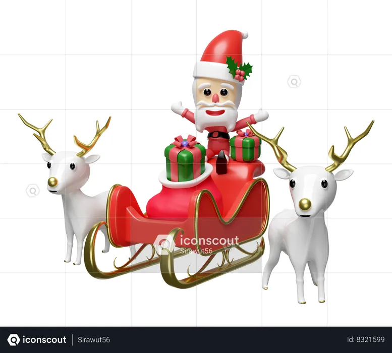 Le père Noël  3D Illustration