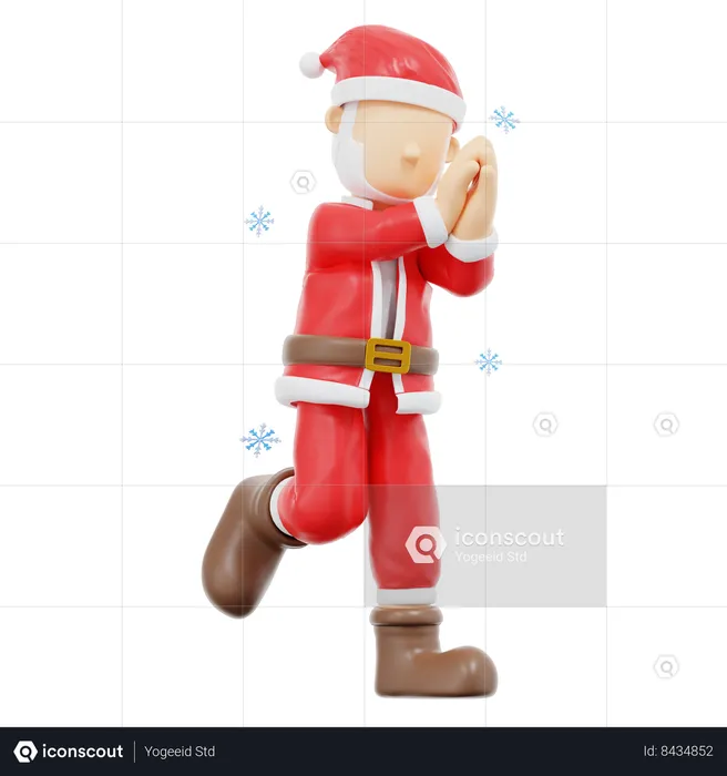 Pose du père Noël amoureux  3D Illustration