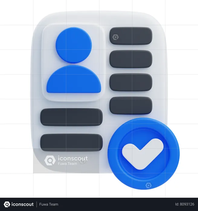 Perfil aprovado  3D Icon