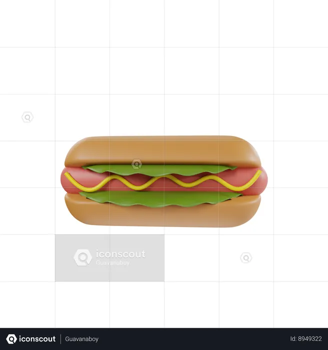 Hot dog  3D Icon