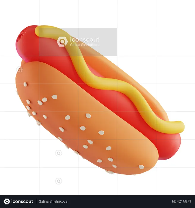 Hot dog  3D Illustration