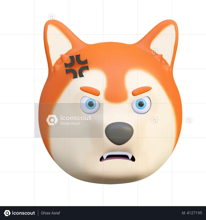 Perro enojado Emoji 3D Emoji