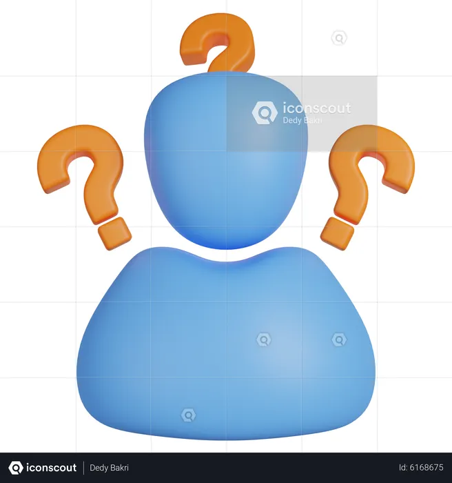 Person And Question Mark 01  3D Icon