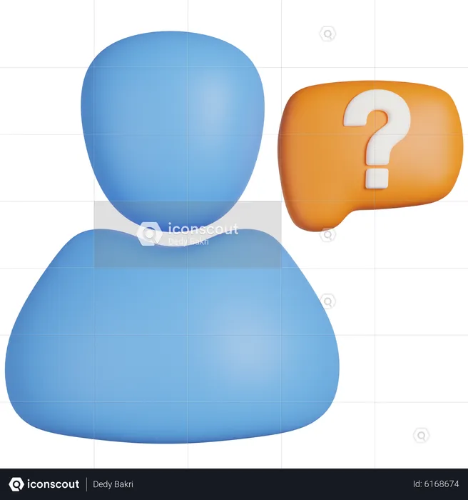Person And Question Mark 02  3D Icon