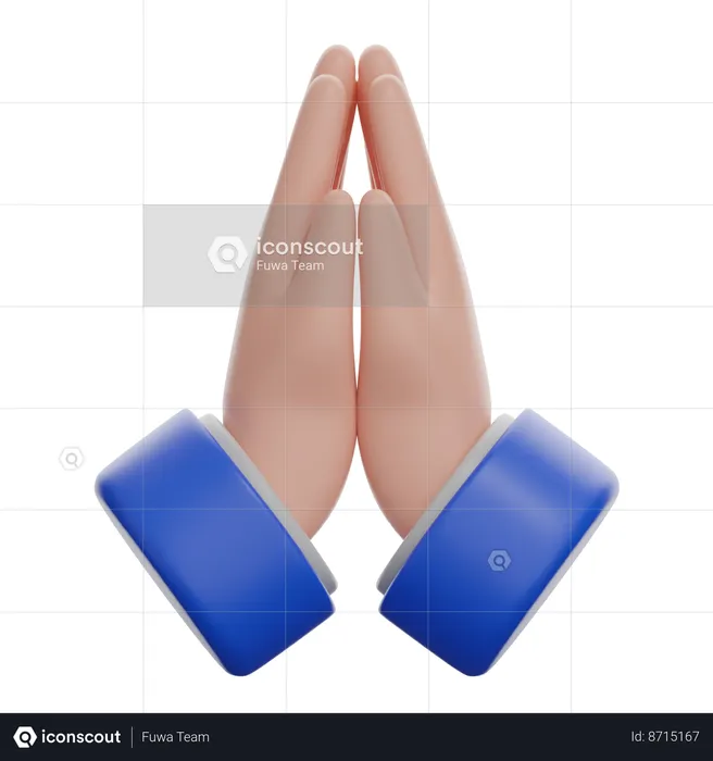Person With Folded Hands  3D Icon