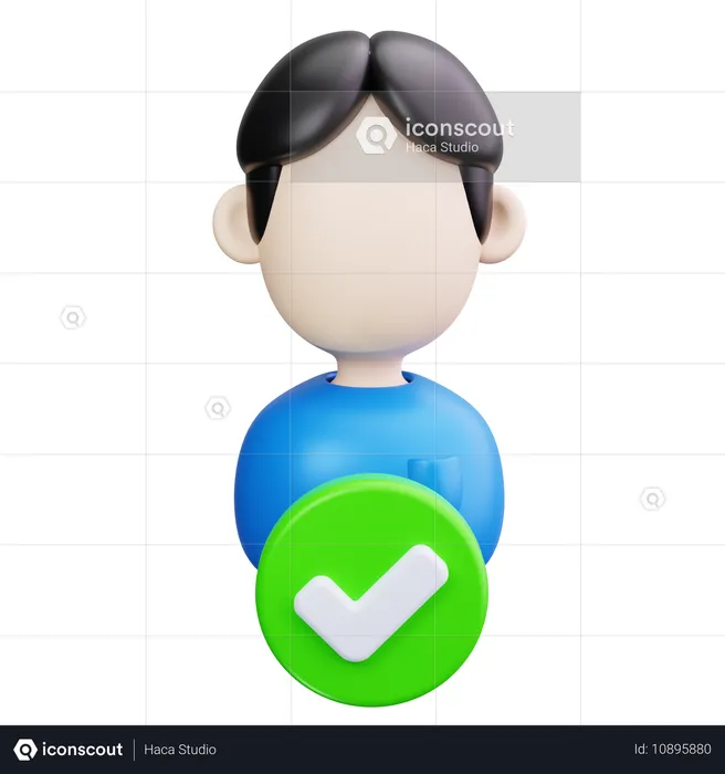 Persona con marca de verificación  3D Icon