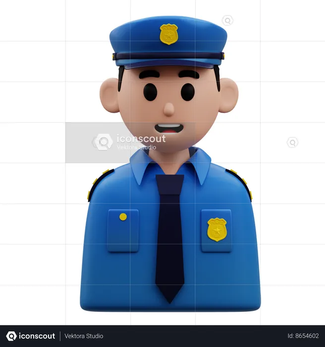 Personagem de policial  3D Icon