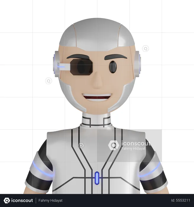 Personagem Robô Ciborgue  3D Icon