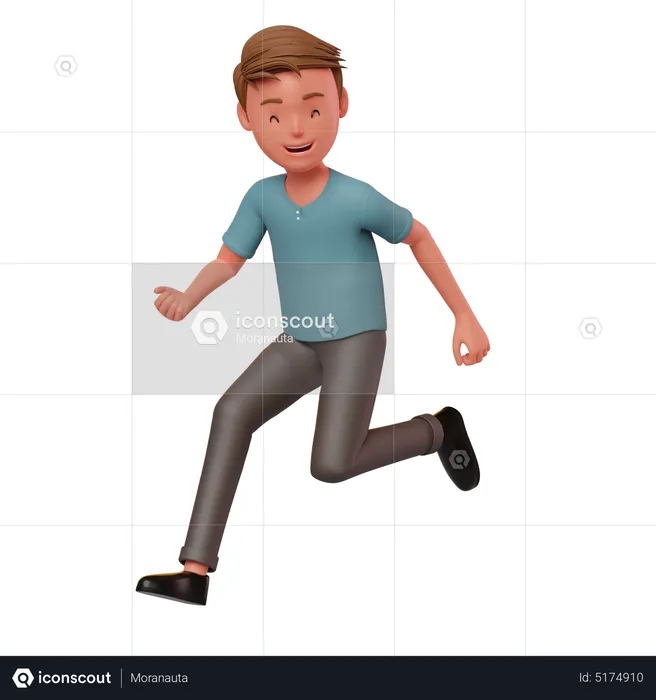 Personaje masculino corriendo poose  3D Illustration