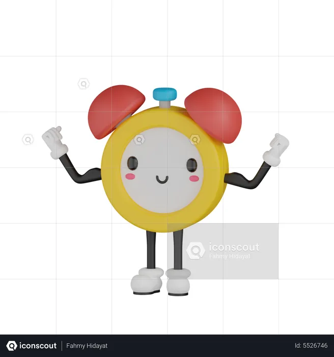 Personaje divertido del reloj  3D Icon