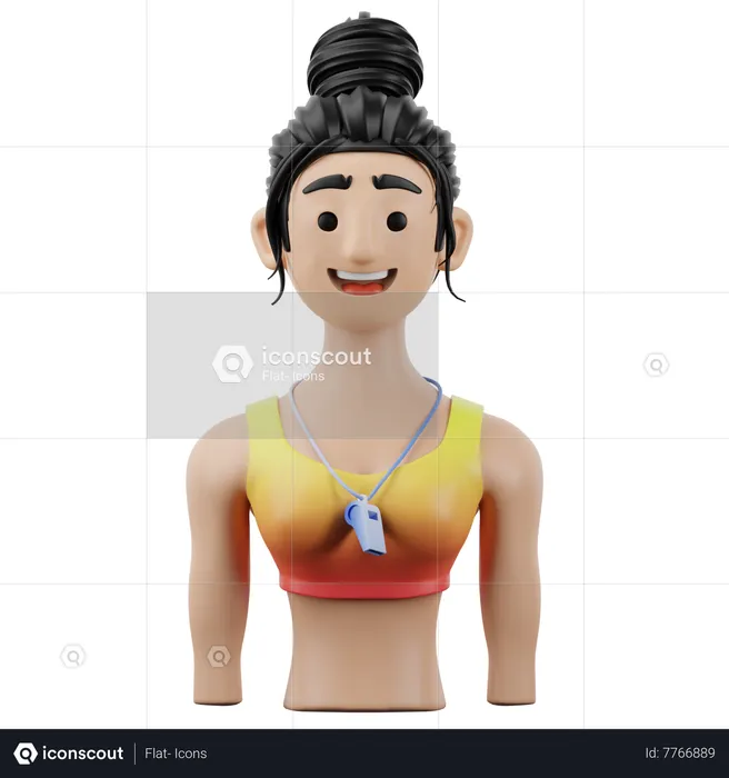 Personal Trainer Female  3D Icon