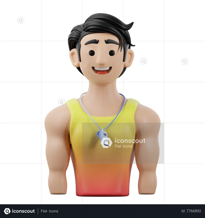 Personal Trainer Male  3D Icon