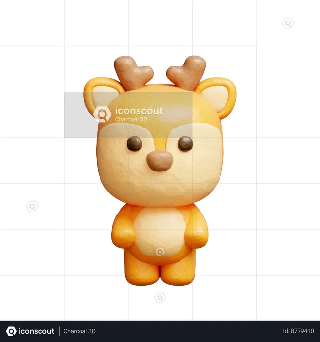 Personnage de cerf mignon  3D Icon