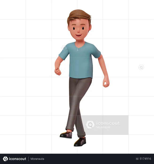 Personnage masculin en pose de marche  3D Illustration