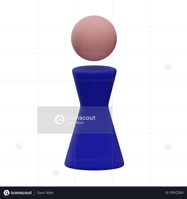 Personne de forme ronde avec une taille  3D Icon