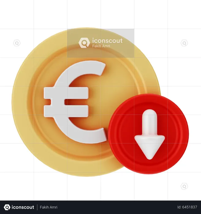 Perte d'euros  3D Icon