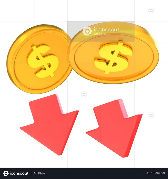 Perte financière  3D Icon