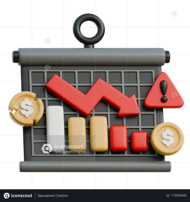 Perte financière  3D Icon