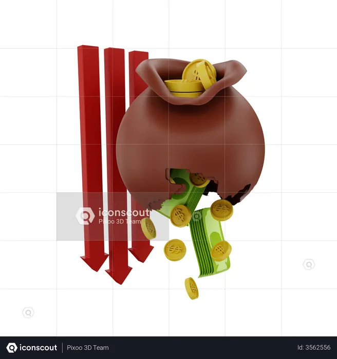 Perte financière  3D Illustration