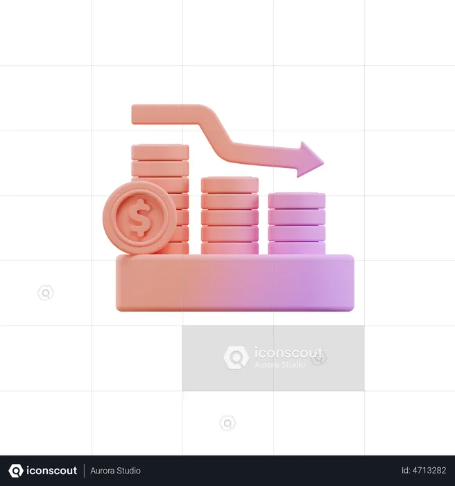 Perte financière  3D Illustration