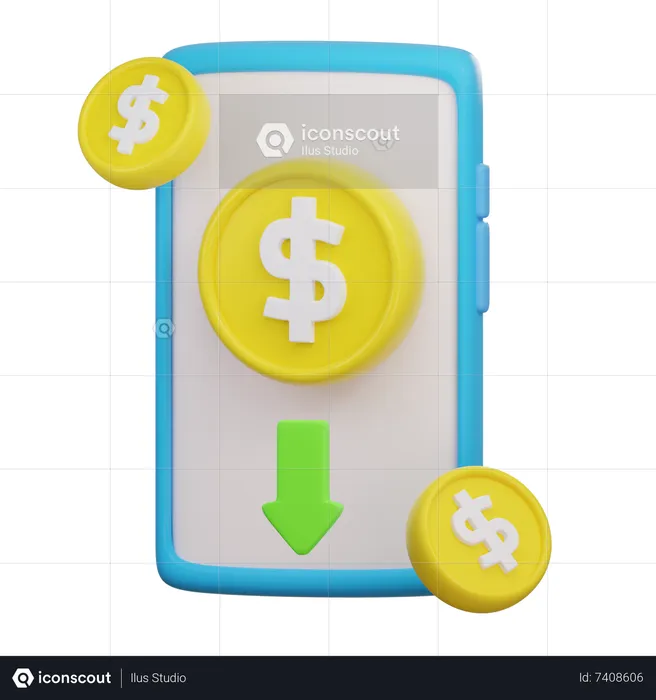 Perte financière en ligne  3D Icon