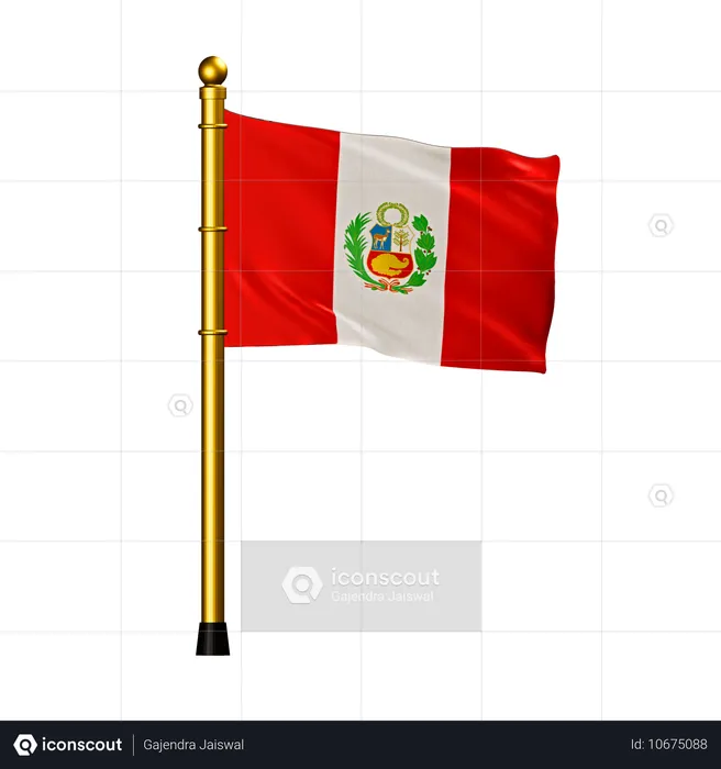 Bandeira do peru Flag 3D Icon