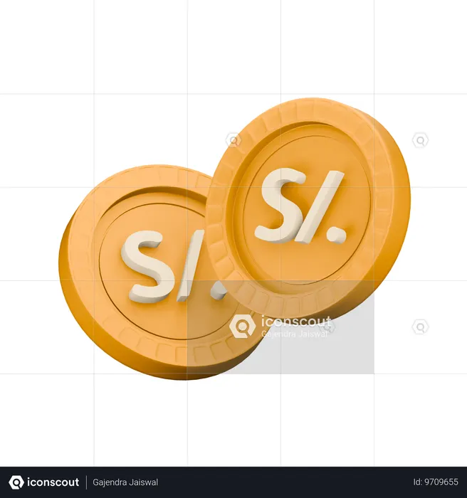 Sol peruano  3D Icon