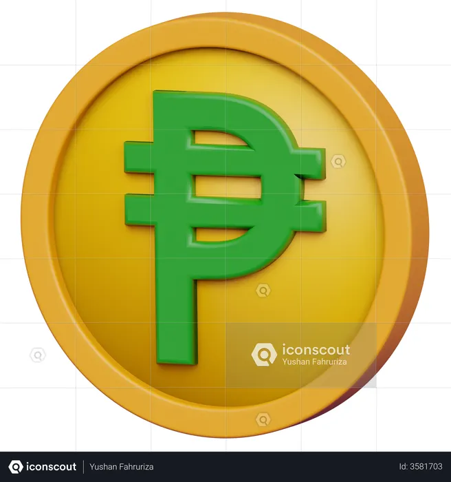 Peso Coin  3D Icon