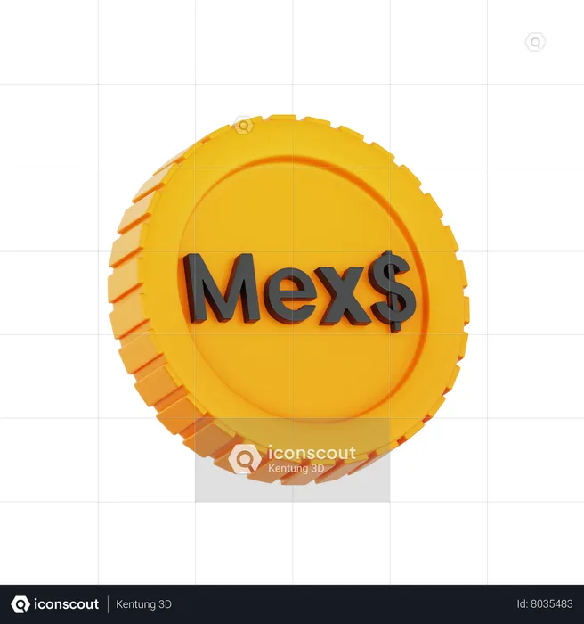Peso Mexico  3D Icon