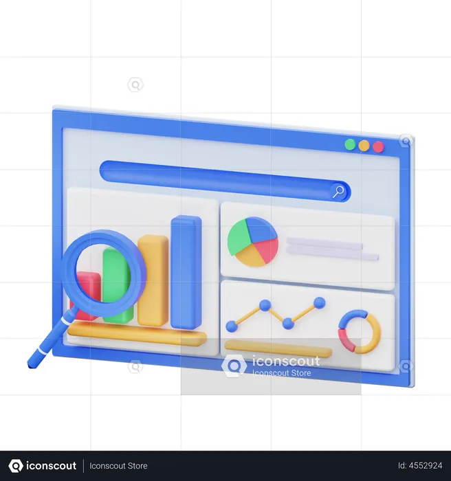 Análise de dados de pesquisa  3D Illustration