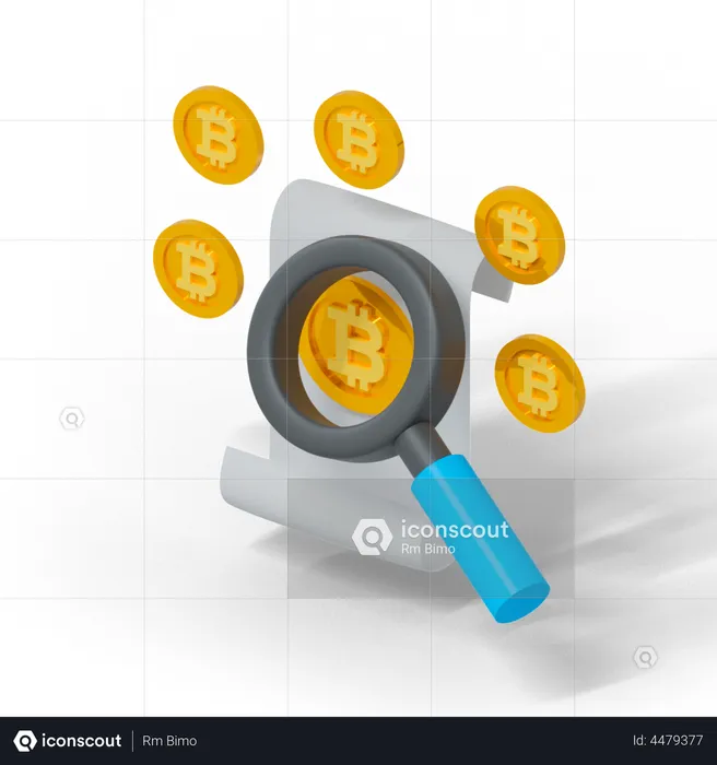 Pesquisar bitcoin  3D Illustration