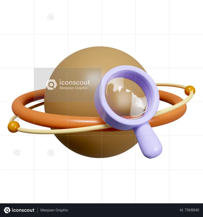 Busca de planeta  3D Icon