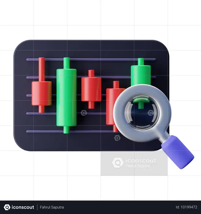 Pesquisa de tendências do mercado de ações  3D Icon