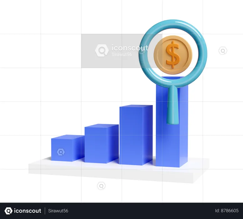 Pesquisa financeira  3D Icon