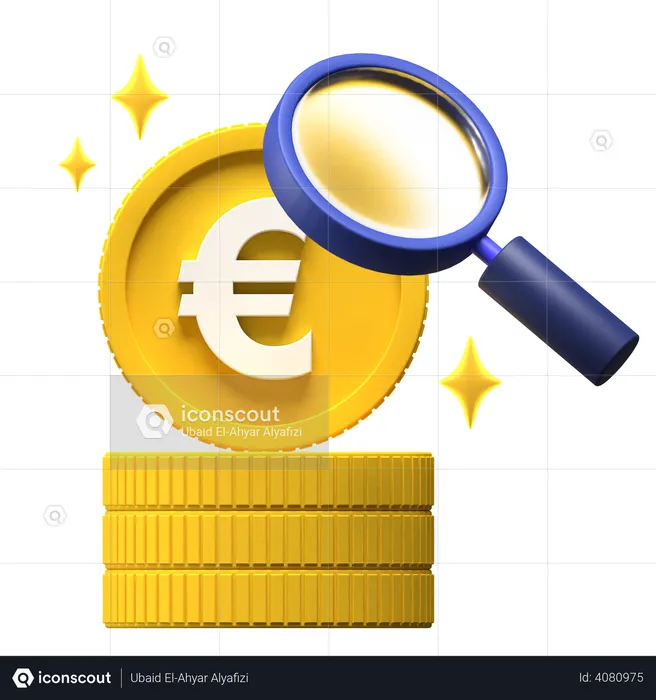 Investigação financeira euro  3D Illustration