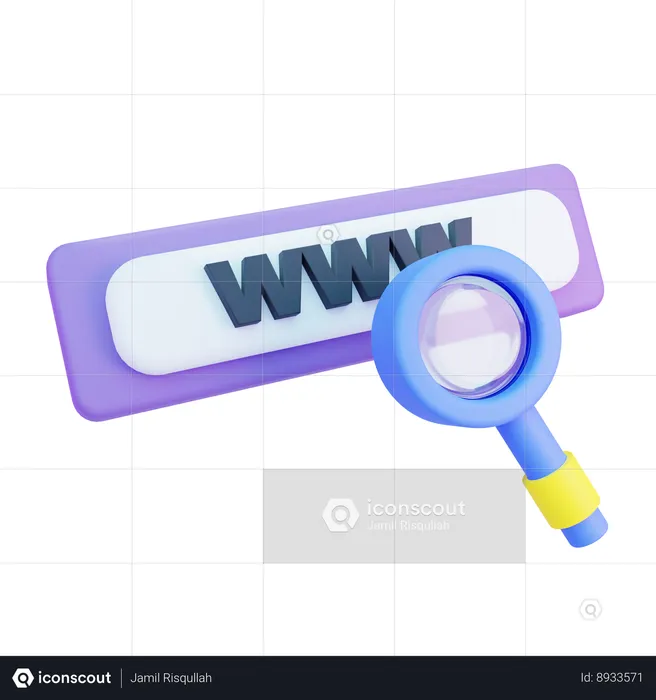 Pesquisa na internet  3D Icon