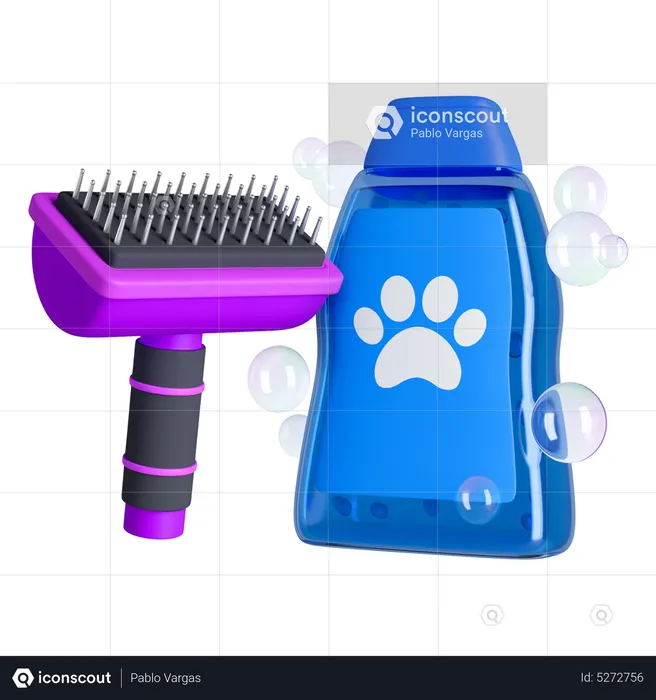 Pet cleanliness elements  3D Icon