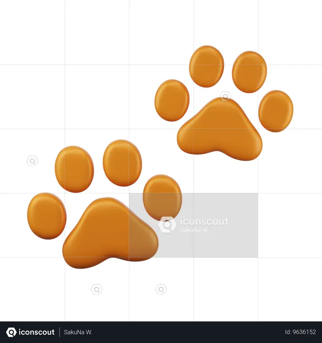 Pet footprint  3D Icon
