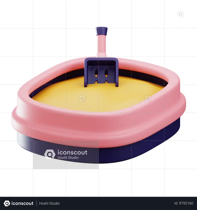 Pet Litter Box  3D Icon