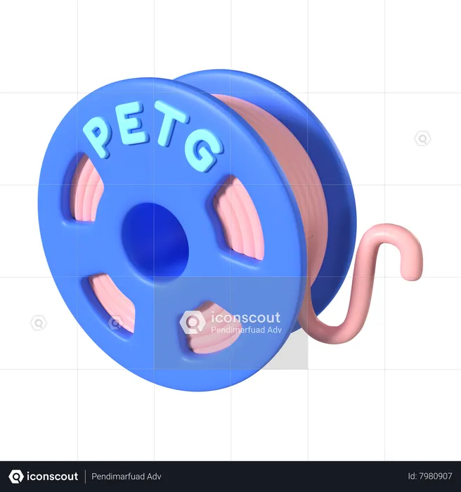 PETG Filament Spool 3D Icon download in PNG, OBJ or Blend format