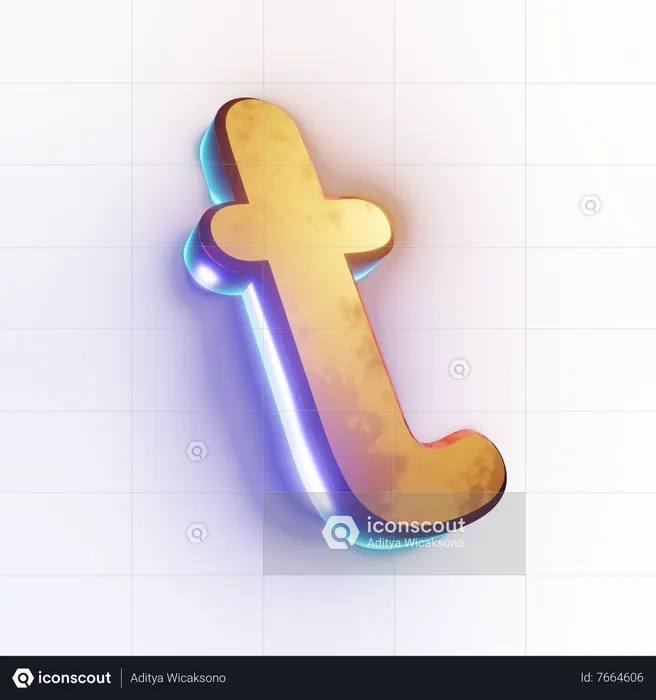 Effet de texte lettre minuscule 't'  3D Icon