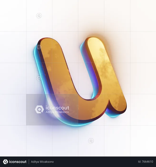 Effet de texte en petite lettre « u »  3D Icon