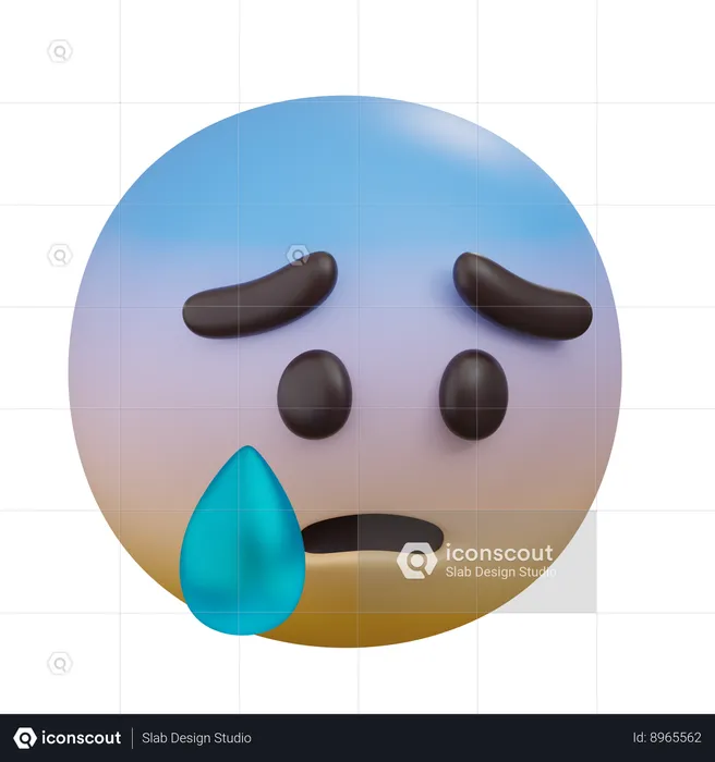 Emoji craintif Emoji 3D Icon