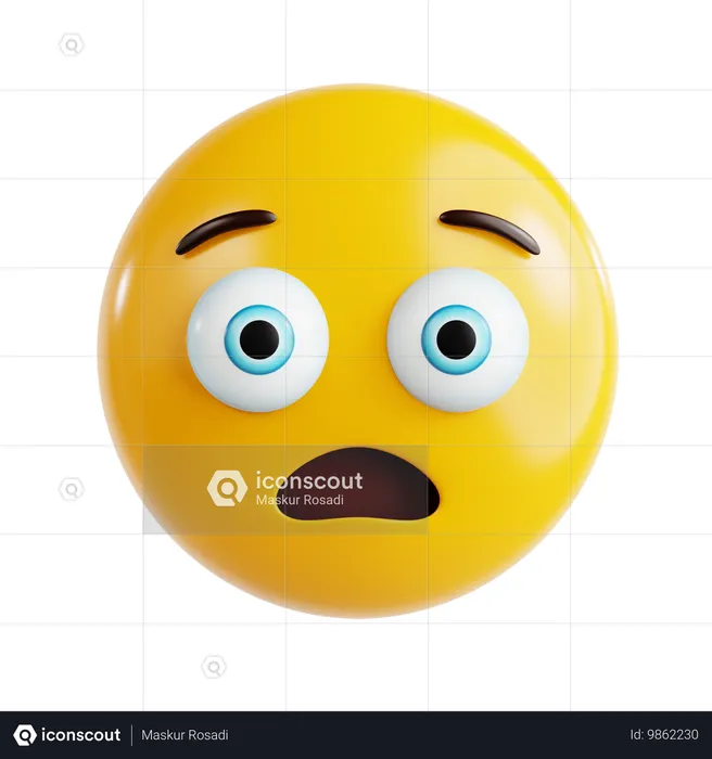 Emoji craintif Emoji 3D Icon