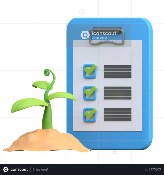 Pflanzencheckliste  3D Icon