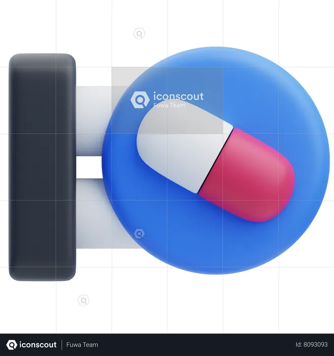 Pharmacy Sign  3D Icon