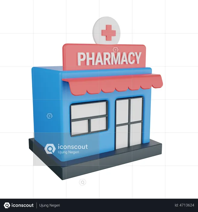 Pharmacy Store  3D Illustration