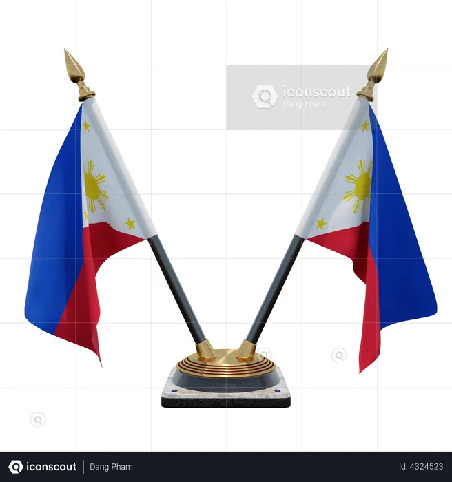Philippines Double Desk Flag Stand Flag 3D Flag