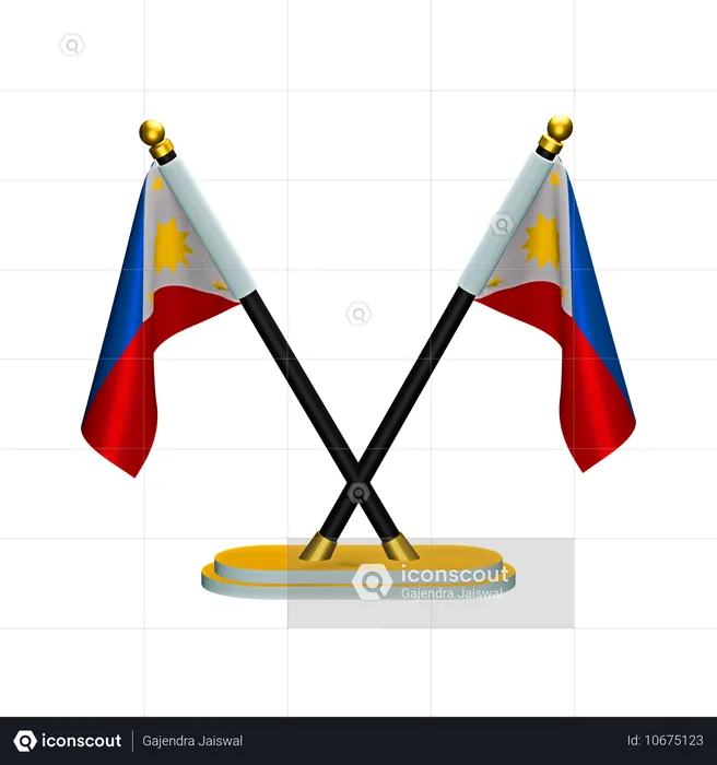 フィリピンの国旗 Flag 3D Icon