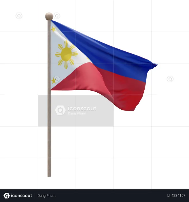 Philippines Flag Pole  3D Flag